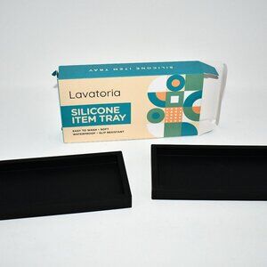 Lavatoria Silicone Countertop Tray Set of 2 BLACK Bathroom Vanity Organizer, NWT